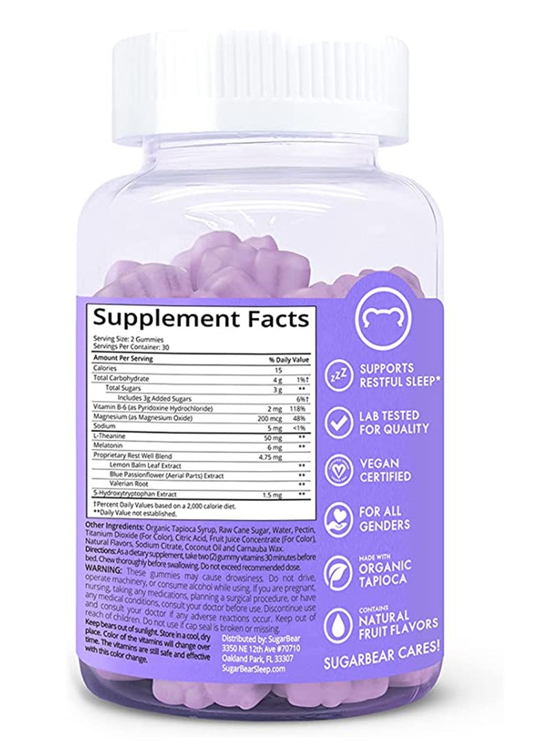 SugarBear Sleep Deep 5 Htp Vitamin 62 Vegetarian Gummies - Image 2